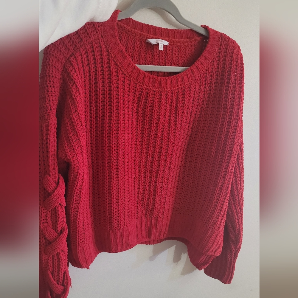 Candie's Vibrant Red Crew Neck Sweater